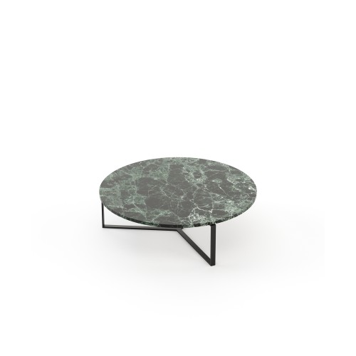 Table basse 174 - Dili - Table basse design en marbre et métal, diamètre 100cm - Pacific Compagnie.