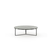 Table basse 174 - Dili - Table basse moderne en bois avec placage d'eucalyptus fumé mat et base métallique - Pacific Compagnie.