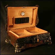 Cigar Box 120 - Crocodile - Premium cigar box with genuine crocodile leather - Pacific Compagnie.