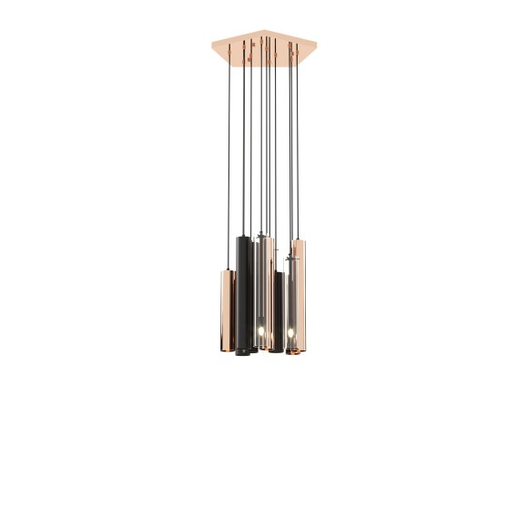 Suspension 174 - Jazz | Suspension en acier inoxydable poli, forme moderne - Pacific Compagnie.