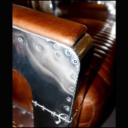 Fauteuil 22 - Aviator Riveted - Cuir Whisky - Pacific Compagnie.