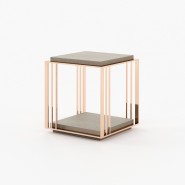 Table d’appoint 174 - Megan - Elegant sidetable with walnut wood and metal legs - Pacific Compagnie.