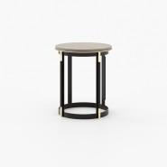 Table d’appoint 174 - Lyssa - Small wooden sidetable with marble top - Pacific Compagnie.