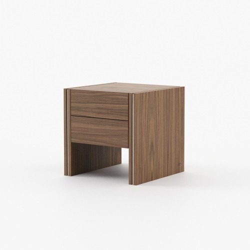Table de chevet 174 - Mucala - Modern metal and wood bedside table in walnut finish - Pacific Compagnie.