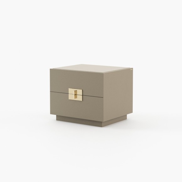 Table de chevet 174 - Lady - Walnut bedside table with metal accents - Pacific Compagnie.