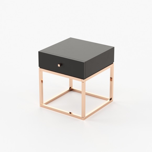 Table de chevet 174 - Ester - Space-saving small bedside table in walnut - Pacific Compagnie.