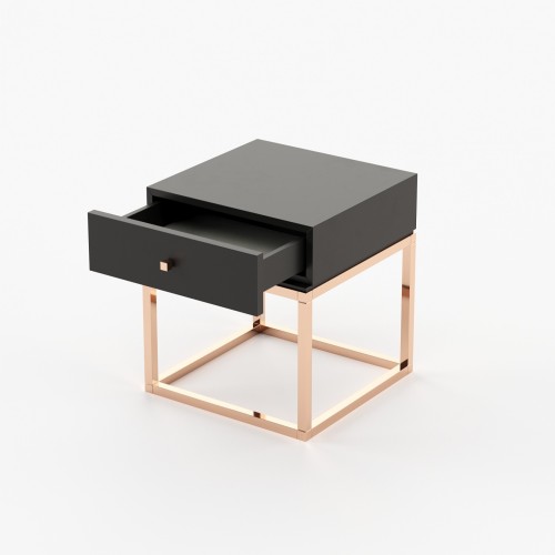 Table de chevet 174 - Ester - Table de chevet avec éclairage intégré, en bois et métal, pour une ambiance chaleureuse - Pacific 