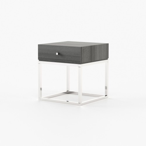 Table de chevet 174 - Ester - Wooden bedside table with metal frame and walnut matte finish - Pacific Compagnie.