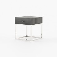 Table de chevet 174 - Ester - Wooden bedside table with metal frame and walnut matte finish - Pacific Compagnie.