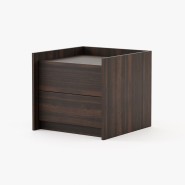 Table de chevet 174 - Endy - Table de chevet en bois noyer mat, style moderne Endy - Pacific Compagnie.