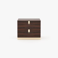 Table de chevet 174 - Emily - Walnut bedside table with metal accents - Pacific Compagnie.