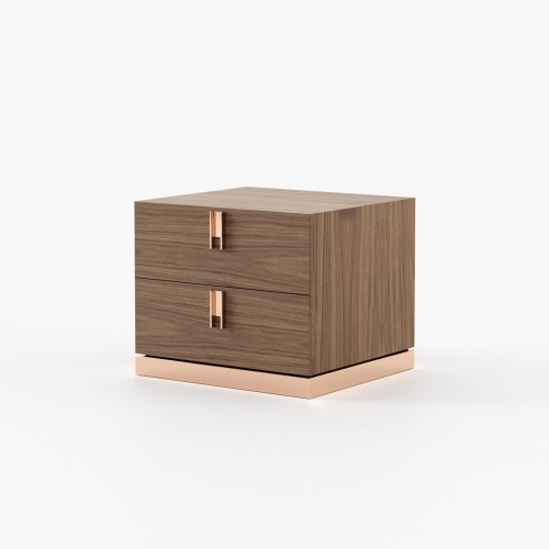 Table de chevet 174 - Emily - Versatile bedside table with adjustable size options and sturdy metal base - Pacific Compagnie.