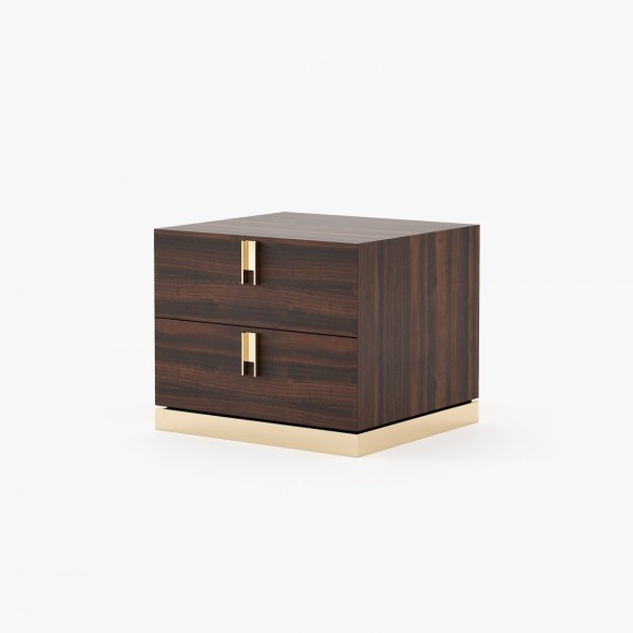 Table de chevet 174 - Emily - Sleek bedside table with minimalistic design and walnut matte color - Pacific Compagnie.