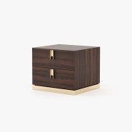 Table de chevet 174 - Emily - Sleek bedside table with minimalistic design and walnut matte color - Pacific Compagnie.