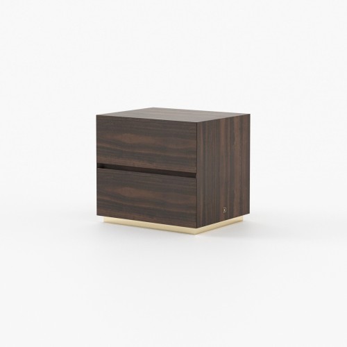 Table de chevet 174 - Dakar - Small wooden bedside table in walnut matte finish - Pacific Compagnie.