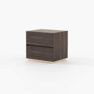 Table de chevet 174 - Dakar - Small wooden bedside table in walnut matte finish - Pacific Compagnie.