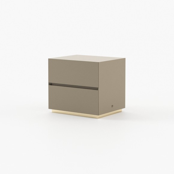 Table de chevet 174 - Dakar - Large metal and wood bedside table with storage - Pacific Compagnie.