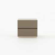 Table de chevet 174 - Dakar - Table de chevet en bois et métal, noyer mat, avec design moderne - Pacific Compagnie.