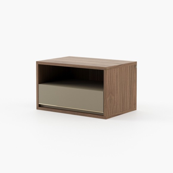 Table de chevet 174 - Bowen - Traditional bedside table with walnut matte finish and metal details - Pacific Compagnie.