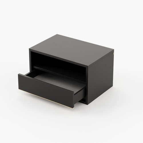 Table de chevet 174 - Bowen - Bedside table made of wood and metal with a walnut matte finish - Pacific Compagnie.