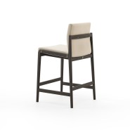 Tabouret de bar 174 - Jayne - Bar stool with fabric and wood details in anthracite color - Pacific Compagnie.