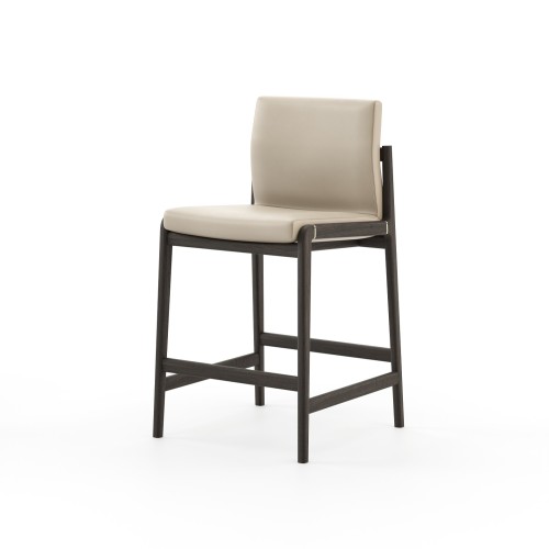 Tabouret de bar 174 - Jayne | Tabouret de bar en bois et métal, couleur crème - Pacific Compagnie.