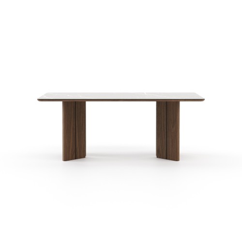 Table à manger 174 - Ponza - Small walnut matte dining table for modern homes - Pacific Compagnie.