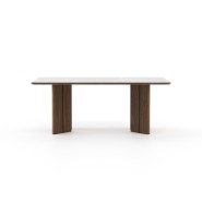 Table à manger 174 - Ponza - Small walnut matte dining table for modern homes - Pacific Compagnie.