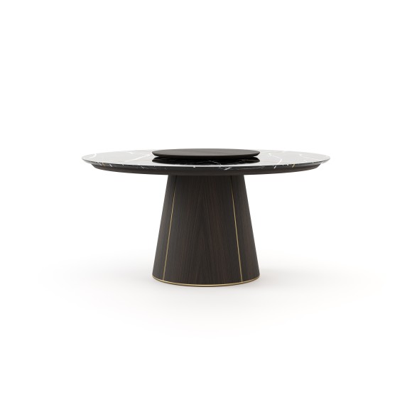 Table à manger 174 - Marilyn - Luxury dining table with walnut matte finish and metal base - Pacific Compagnie.
