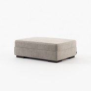 Pouf 174 - Grey - Grey Pouf made of wood and fabric, 100cm wide - Pacific Compagnie.