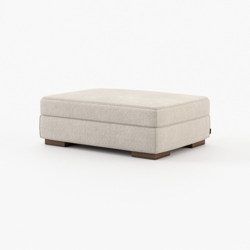 Pouf 174 - Grey - Sand and khaki color pouf with wooden frame - Pacific Compagnie.