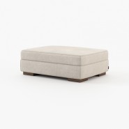 Pouf 174 - Grey - Sand and khaki color pouf with wooden frame - Pacific Compagnie.