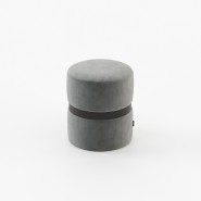Pouf 174 - Edson - Compact pouf with sand and light grey color options - Pacific Compagnie.
