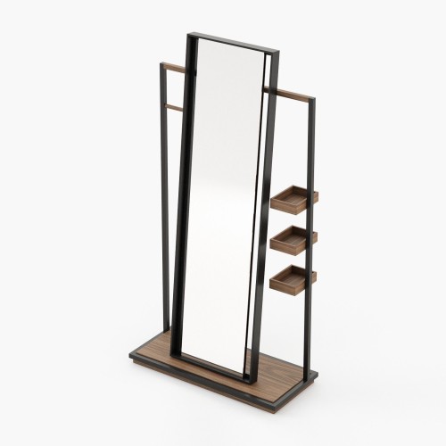 Miroir 174 - Herbert - Matte finish wooden mirror with metal frame and mirror panel - Pacific Compagnie.