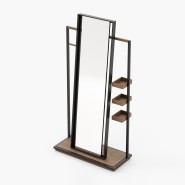 Miroir 174 - Herbert - Matte finish wooden mirror with metal frame and mirror panel - Pacific Compagnie.