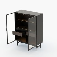 Meuble bar 174 - Morrison - Sleek and Modern Wood Bar Cabinet - Pacific Compagnie.