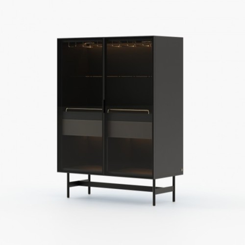 Meuble bar 174 - Morrison - Luxury Home Bar with Smoked Eucalyptus Finish - Pacific Compagnie.