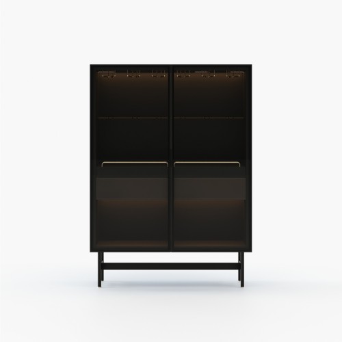 Meuble bar 174 - Morrison - Bar Cabinet with Iron and Metal Frame - Pacific Compagnie.