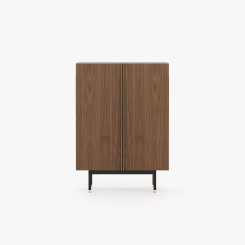 Meuble bar 174 - Cuba - Compact bar furniture with wooden frame and metal details - Pacific Compagnie.