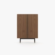 Meuble bar 174 - Cuba - Compact bar furniture with wooden frame and metal details - Pacific Compagnie.