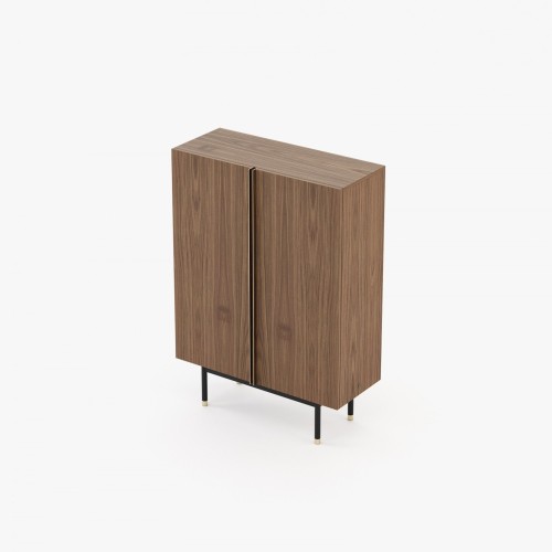 Meuble bar 174 - Cuba - Sophisticated bar cabinet with matte finish and wooden texture - Pacific Compagnie.