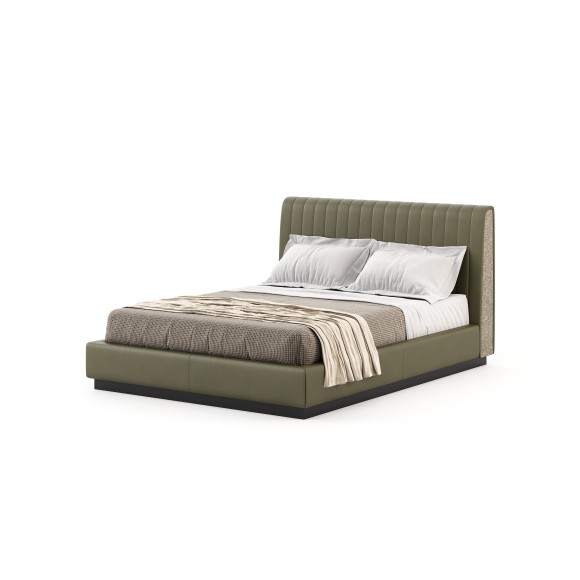 Lit 174 - Harry - Small to large bed options in natural leather and wood - Pacific Compagnie.