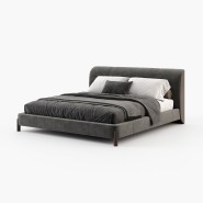 Lit 174 - Gray - Elegant bed with a range of color options for a stylish bedroom - Pacific Compagnie.