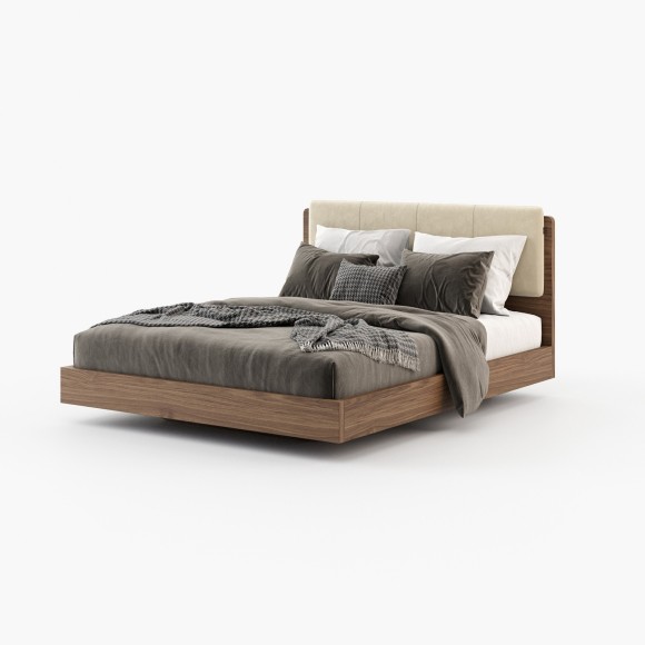 Lit 174 - Bruny - Modern bed design with taupe accents - Pacific Compagnie.