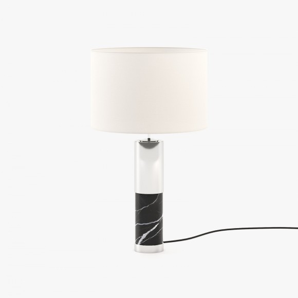 Lampe de bureau 174 - Sharon - Modern table lamp with aged oak veneer and sleek metal details, Pacific Compagnie.