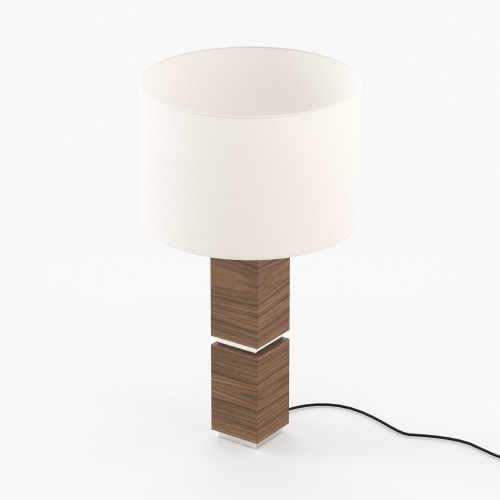 Lampe de bureau 174 - Quentin - Table lamp with walnut matte finish and marble details - Pacific Compagnie.