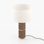 Lampe de bureau 174 - Quentin - Table lamp with walnut matte finish and marble details - Pacific Compagnie.