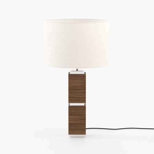 Lampe de bureau 174 - Quentin - Lampe de bureau à pied métallique, noyer mat - Pacific Compagnie.