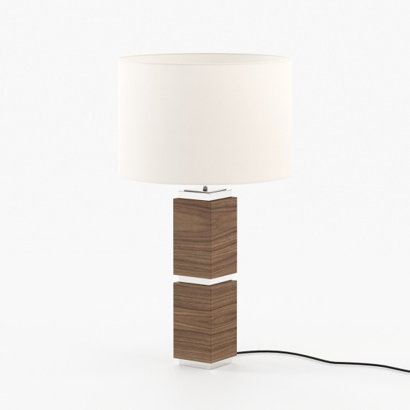 Lampe de bureau 174 - Quentin - Compact and sophisticated desk lamp with a walnut matte finish and metal details - Pacific Compa