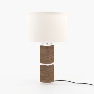 Lampe de bureau 174 - Quentin - Compact and sophisticated desk lamp with a walnut matte finish and metal details - Pacific Compa